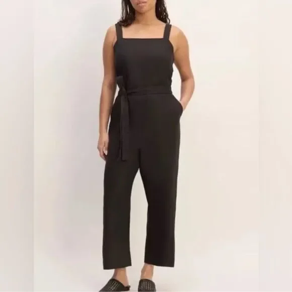 Everlane Linen Jumpsuit in Washed Black Size 4
