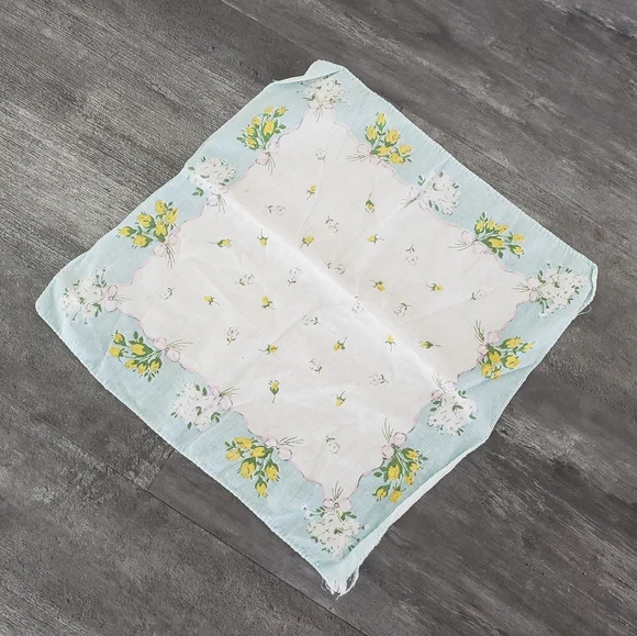 Multicolored Floral Vintage Hankerchief