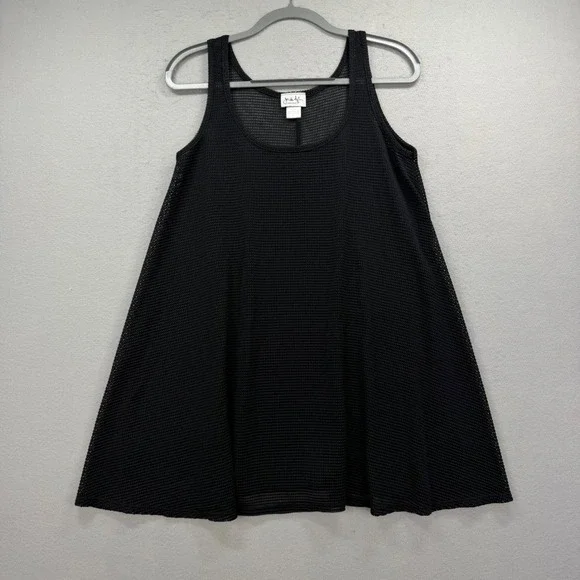 Jordan Taylor Mesh Swim Cover Womens L Black A-Line Scoop Neck Sheer Tank Dress