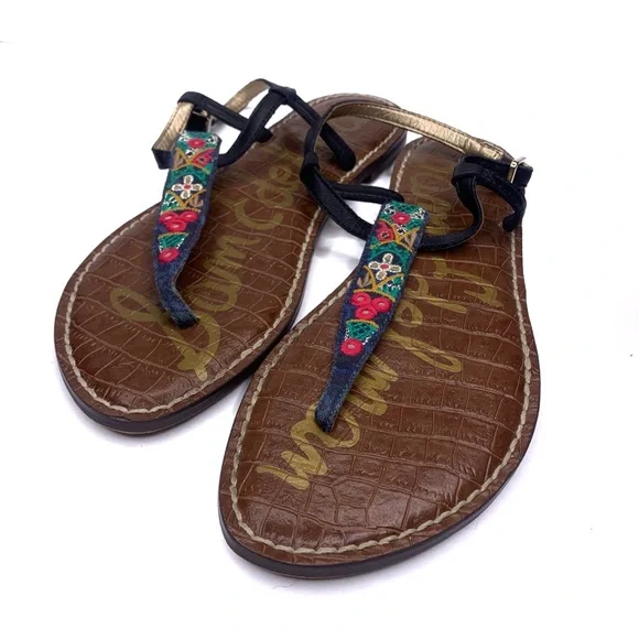 Sam Edelman Gigi Embroidered Strap Sandals