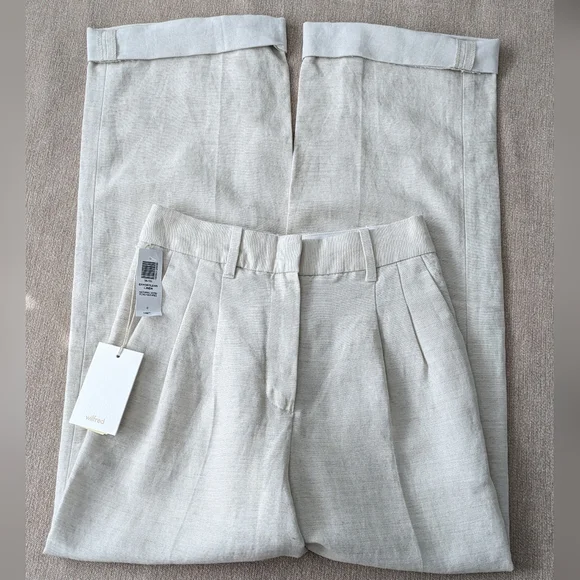 Aritzia Wilfred Effortless Linen Pants In Natural Ecru 0