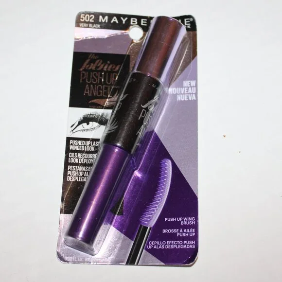 Maybelline 502 Very Black Mascara Falsies Push Up Angel Washable Mascara NIP