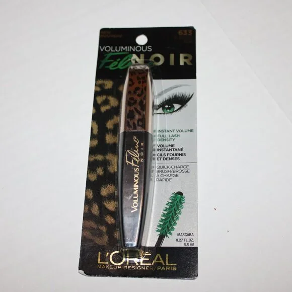 Voluminous 633 Blackest Black Mascara .27 Fluid Ounce NIP Eye Makeup Lashes
