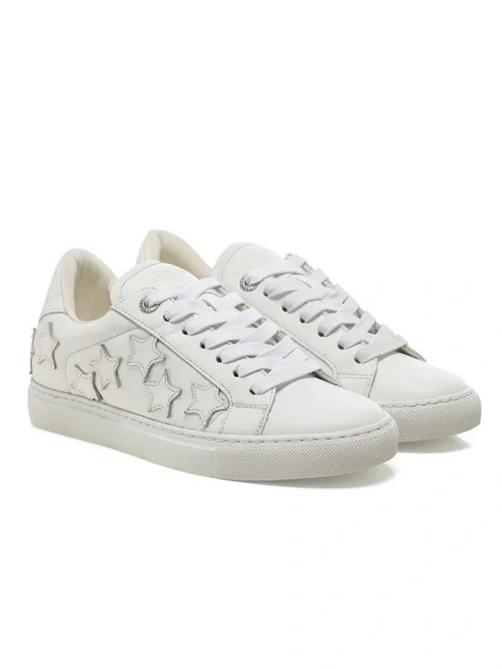 Zadig & Voltaire Women's White Star Smooth Leather Sneakers Size 9