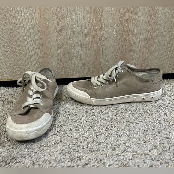 Rag & Bone Standard Issue Sneaker Shoes Gray Suede Lace Up Low Top Size 39.5 9.5