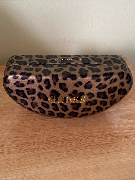 Guess Leopard Print Sunglass Eyeglass Hard Shell Case