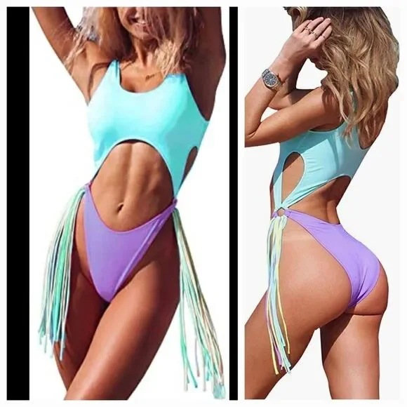 Sexy Monokini Cut Out One Piece Bikini  Size Large
