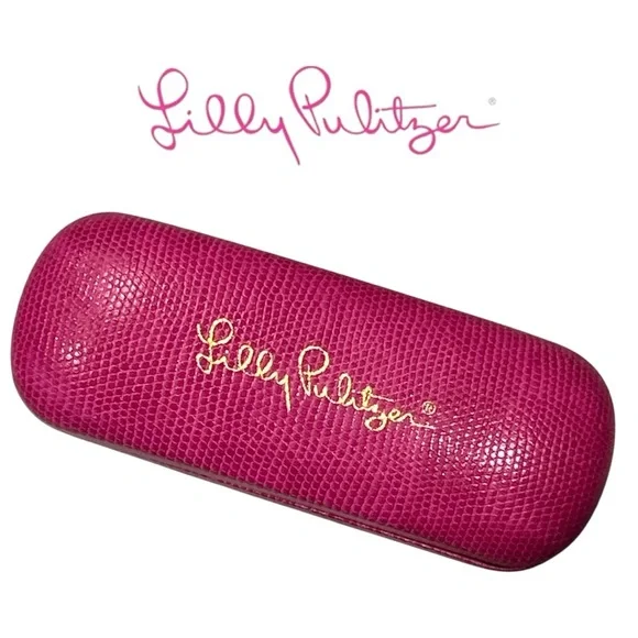Lilly Pulitzer Hot Pink Embossed Hard Eyeglass Case‎