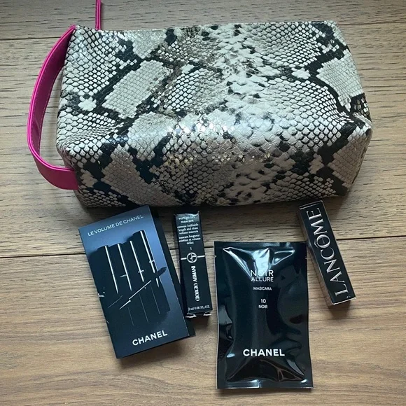 Snakeskin Cosmetic Bag with Mascara minis