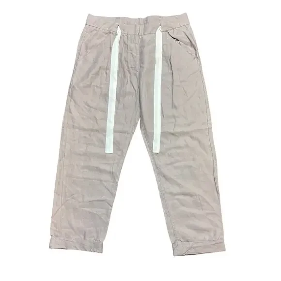 Wilfred Aritzia Allant Linen Blend Cropped Tie Waist Pants Women's 4 Minimalist