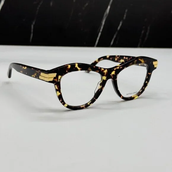 NEW BOTTEGA VENETA BV1105O 002 CAT EYE HAVANA WOMEN EYEGLASSES