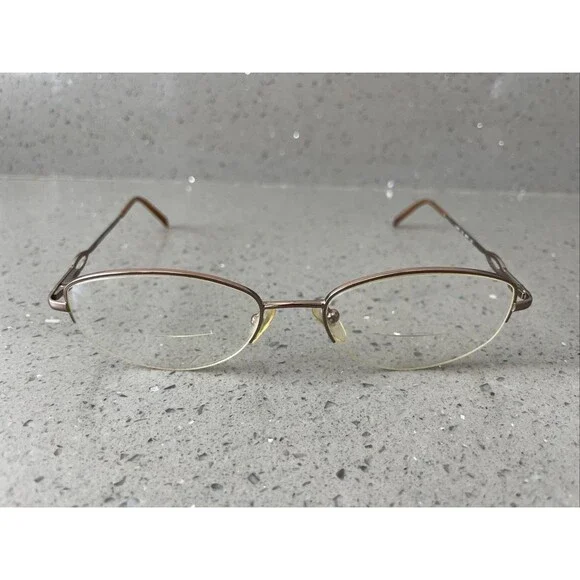 Luxottica LU 2257 T126 Eyeglasses Frames ONLY Brown half rim 53-18-135 Italy