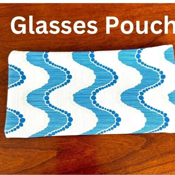 New Soft Canvas Glasses Case Pouch. Snap Closure. Soft interior