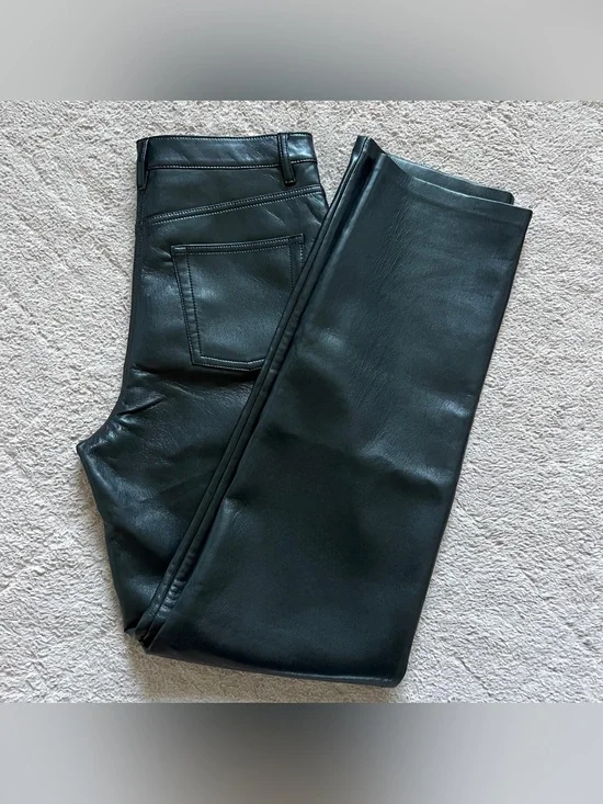 Aritzia Wilfred The Melina Pants Faux Leather Biker Preppy Minimalist Moto Sz 6