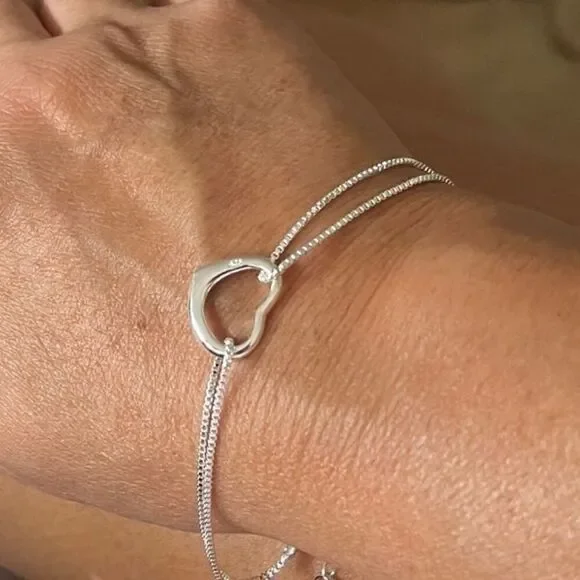 The Precious Heart double chain charm bracelet in 925