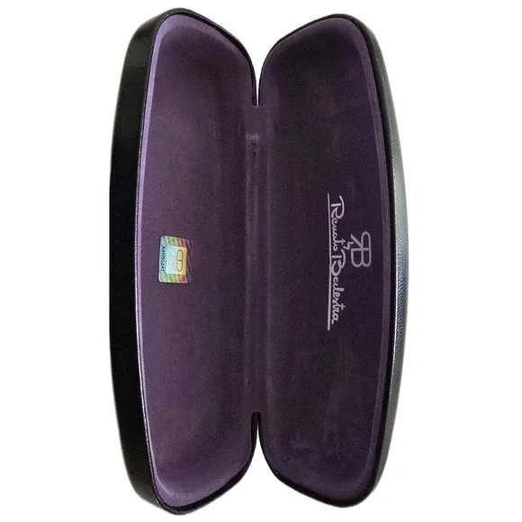 Renato Balestra Black Hard Shell Eyeglass Case Purple Interior AA1185241