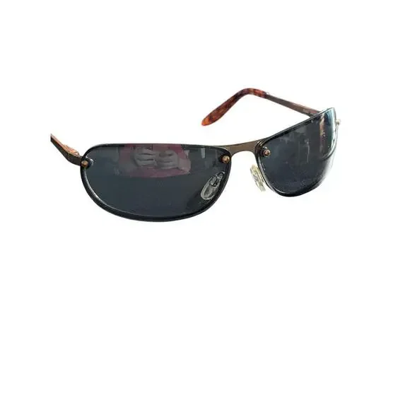 Kenneth Cole Reaction Sunglasses Metal Frame Half Rim Dark Lenses