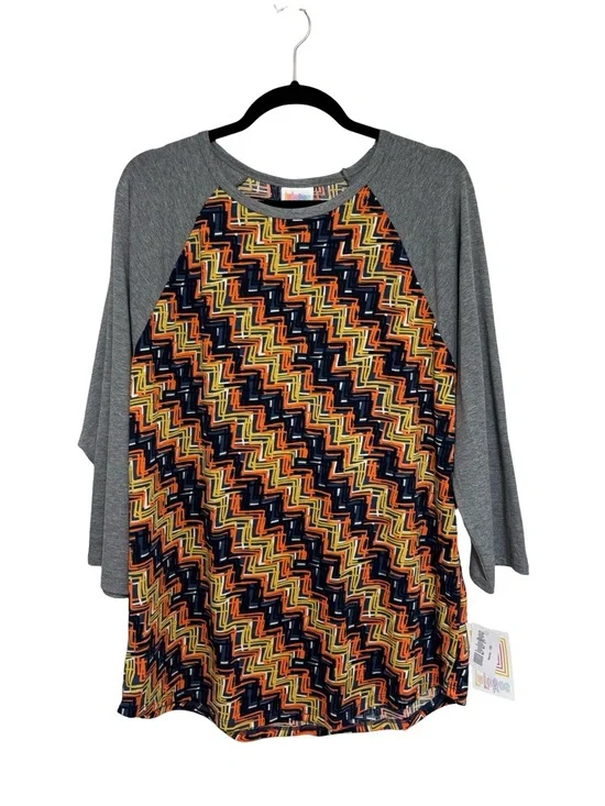 NEW LulaRoe Randy Baseball Tee Multicolor - Size 3X