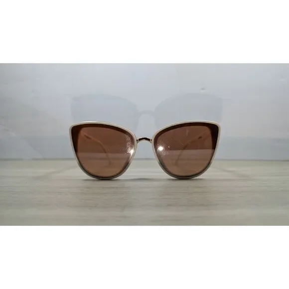 Vintage Style Cat Eye Sunglasses White Frame Brown Lenses Retro Fashion