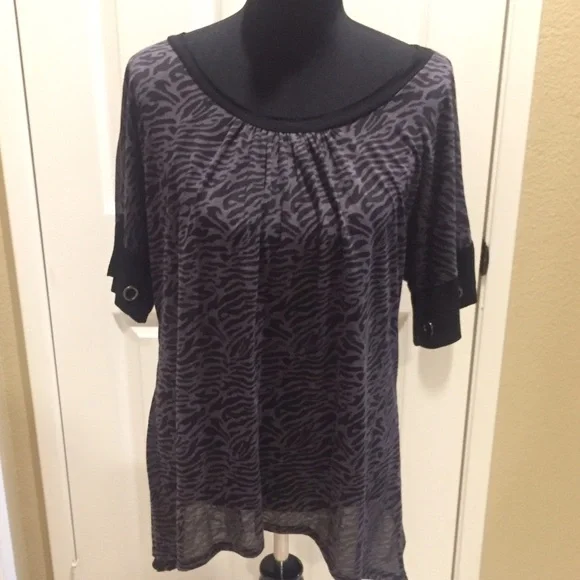 California Bloom sheer black top