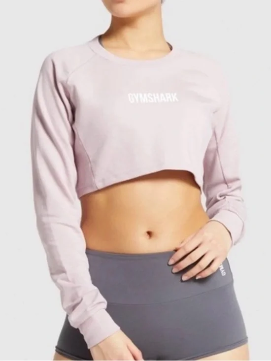 Gymshark Dusty Rose Cropped Long-Sleeve Top