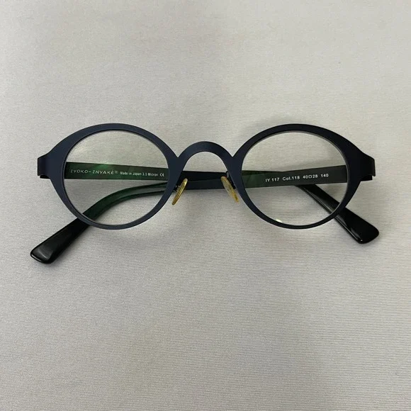 IYoko Inyake Glasses‎ Eyeglasses FRAMES ONLY Round Matte Black Japan 40 28 140