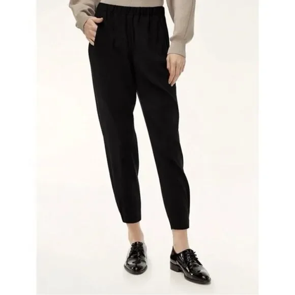 Aritzia babaton dexter linen blend tapered pant black