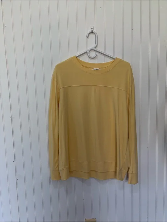 stars above Pale Yellow Long Sleeve buttery soft loungewear Crewneck Top
