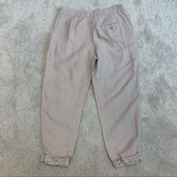 ARITZIA Wilfred Allant Tan Brown Linen pants in Nutmeg drawstring Sz 0🔥