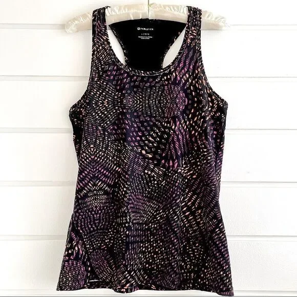 Fabletics Leon Racerback Tank Top Fractal Print L
