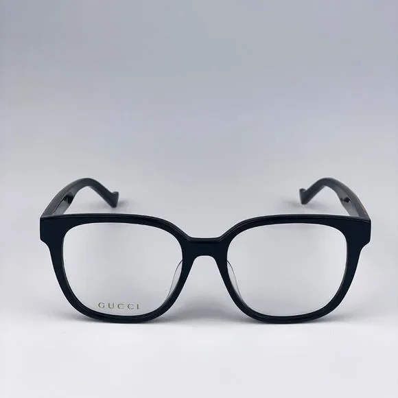 Gucci GG1305OA 001 Eyeglasses Black Havana Rectangle Women
