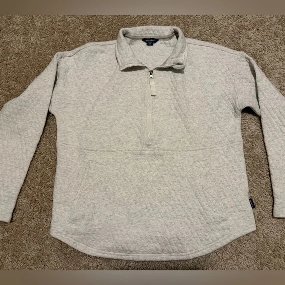 Eddie Bauer Quilter Gray Sweater Fleece Pullover Women’s Size Small
