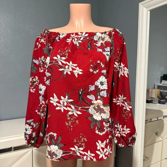 Shein Floral Red Women's Top