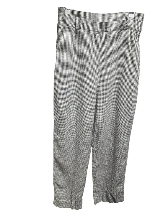 Zara Linen Blend High Waist Cropped Trousers Sz.M Belt Not Included