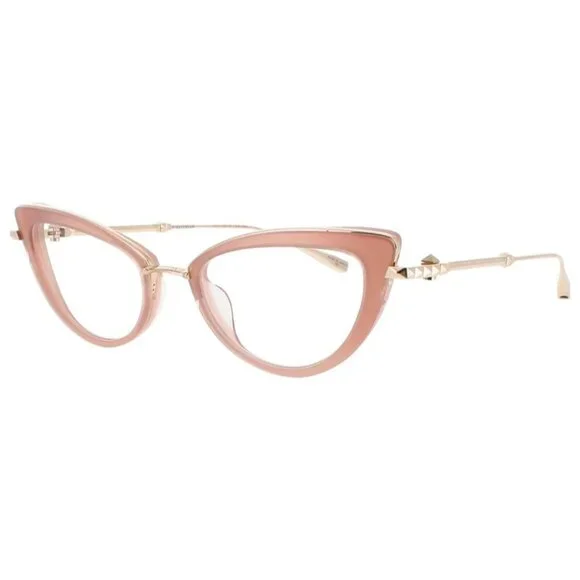 NWT VALENTINO EYEGLASSES CAT EYE WOMEN GOLD/ROSE EYEWEAR