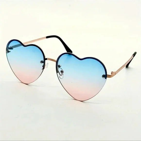 Glasses, Heartfelt Style, Pink, White & Blue, NEW, Trendy