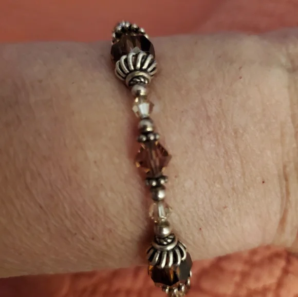 Beaded sterling silver bracelet