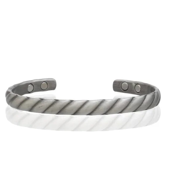 Antique Silver Magnetic Bracelet Cuff Bangle Arthritis Pain Therapy Bracelet