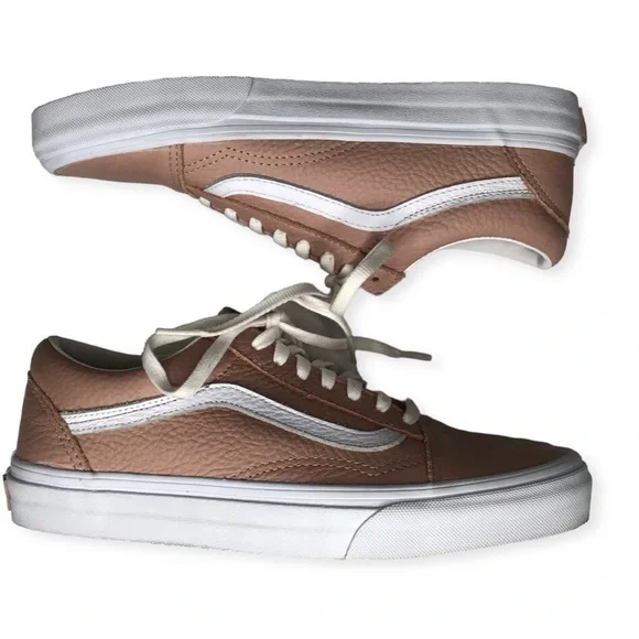 Vans Old Skool DX Mahogany Rose Leather Sneakers.