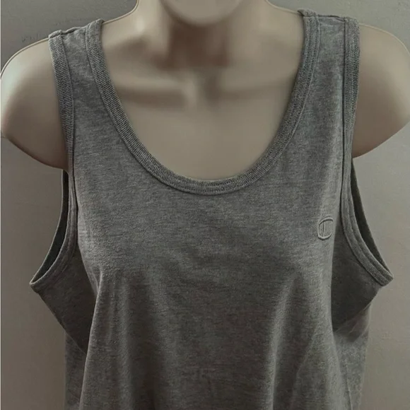 Champion Authentic athletic gray embroidered logo tank top, size M athleisure