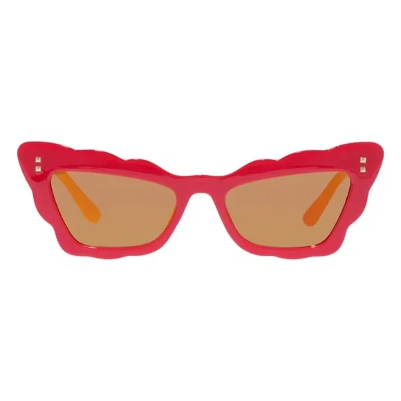 AIRE Gamma Ray 51mm Scalloped Cat Eye Sunglasses::Mandarin::SUPER COOL RETRO::