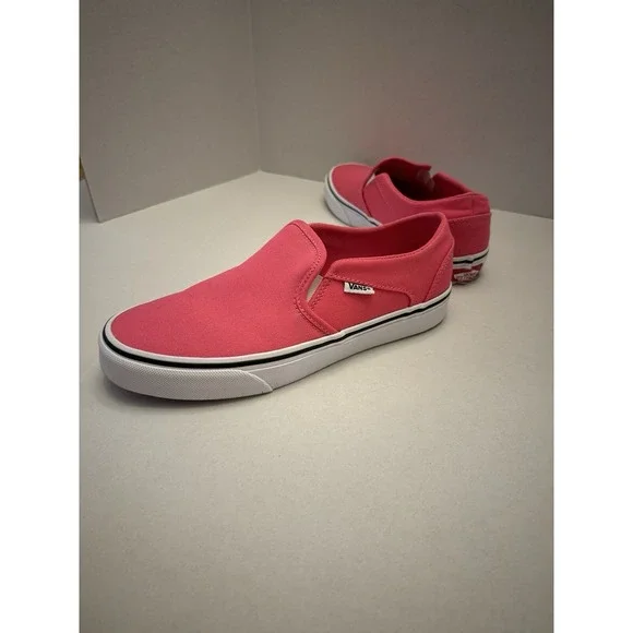 Vans Slip‎ On Pink Honeysuckle Asher Sneakers Women's Size 8