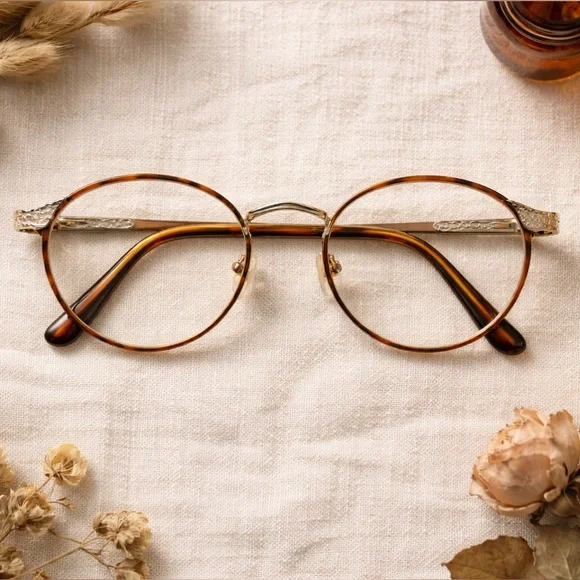Tura Vintage Round Frames MOD 247 Gold Tortoise