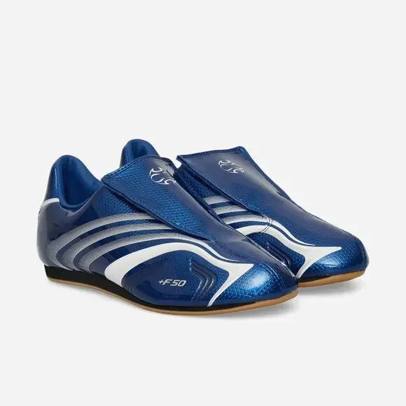 ADIDAS WOMEN'S 6 F50 TAEKWONDO ROYAL BLUE WHITE PATENT LEATHER JS1046