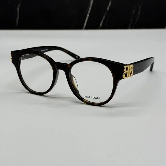 NEW BALENCIAGA BB0173O 002 ROUND HAVANA WOMEN EYEGLASSES BALENCIAGA