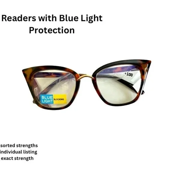 💼 Readers with Blue Light Protect.Tortoise Shell Frames Contemporary Cat Eye