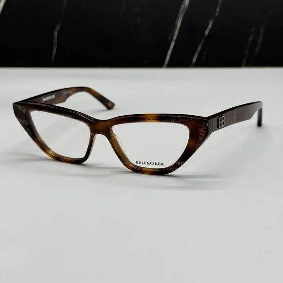 NEW BALENCIAGA BB0128O 002 CAT EYE HAVANA WOMEN EYEGLASSES BALENCIAGA