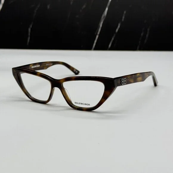 NEW BALENCIAGA BB0128O 005 CAT EYE DARK HAVANA WOMEN EYEGLASSES BALENCIAGA