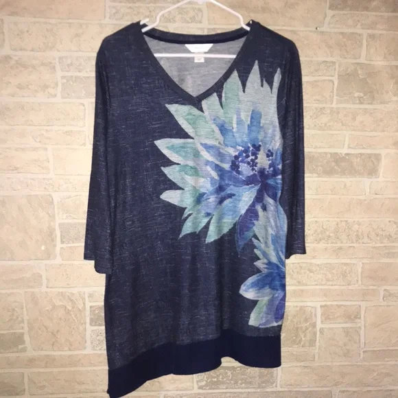 ✅Christopher & Banks Long Sleeve V Neck Top