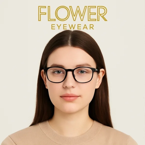 FLOWER Eyewear Blue Light Blocking Glasses – Style: HAZEL – Black